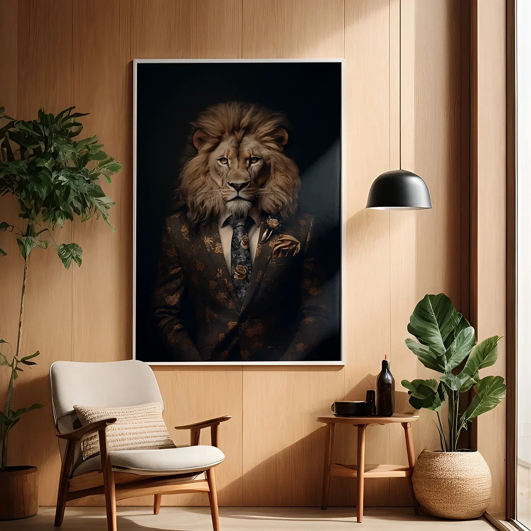Discover Lion Suit Canvas Art, Luxury Lion In Suit - Original GREATTNESS Art -, LUXURY LION SUIT by Original Greattness™ Canvas Wall Art Print