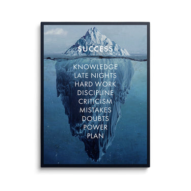 Discover Shop Success Office Canvas Art, Success Iceberg Inspirational Canvas Art Prints Gift, SUCCESS ICEBERG by Original Greattness™ Canvas Wall Art Print