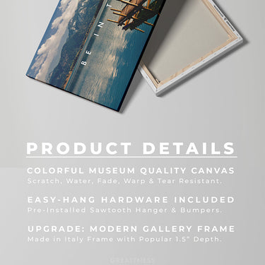 Discover Landscape Canvas Art, Mountains Jetty Sea Landscape Motivational Canvas Artwork, Be in the Now by Original Greattness™ Canvas Wall Art Print