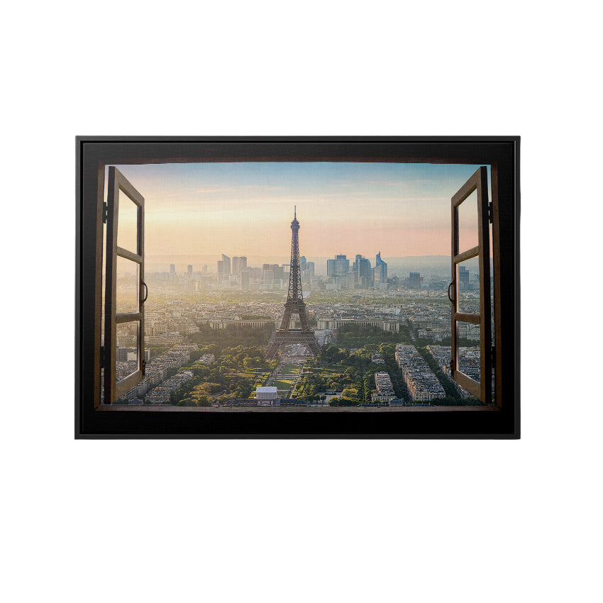 Discover Motivational Window Canvas Art, Paris Dreams Eiffel Tower Landscape Canvas Art , Paris Dreams by Original Greattness™ Canvas Wall Art Print