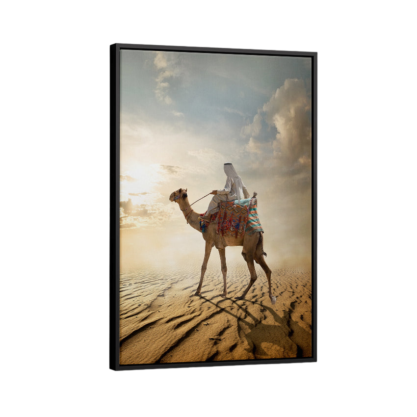 Discover Desert Landscape Canvas Art, Desert Ride - Camel Animal Desert Canvas Art, Desert Ride by Original Greattness™ Canvas Wall Art Print