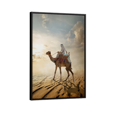 Discover Desert Landscape Canvas Art, Desert Ride - Camel Animal Desert Canvas Art, Desert Ride by Original Greattness™ Canvas Wall Art Print