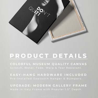 Discover Motivational Women Canvas Art, Don't Quit - Nude Women Body Wall Art, Don't Quit CANVAS by Original Greattness™ Canvas Wall Art Print