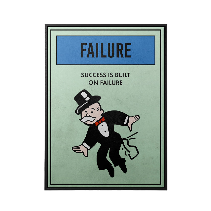 Discover Shop Monopoly Card Wall Art, Motivational Monopoly Properties Card, Failure Canvas Art, MONOPOLY PROPERTY - FAILURE by Original Greattness™ Canvas Wall Art Print