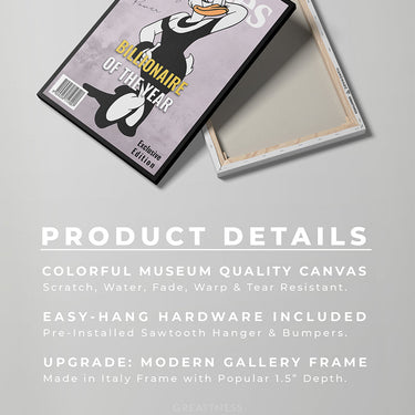 Discover Forbes Money Canvas Art, Forbes Daisy Duck Canvas Wall Art , FORBES OF THE YEAR by Original Greattness™ Canvas Wall Art Print