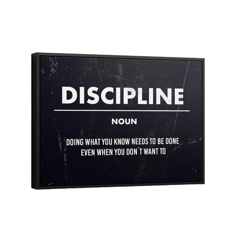 Discover Motivational Workspace Canvas Art, Discipline Canvas | Definition Artwork for Home & Office, DISCIPLINE by Original Greattness™ Canvas Wall Art Print