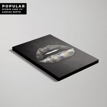 Discover Dollar Lips Canvas Art, Dollar Lips Canvas Art | Money Dollar Lips Wall Art, DOLLAR LIPS by Original Greattness™ Canvas Wall Art Print