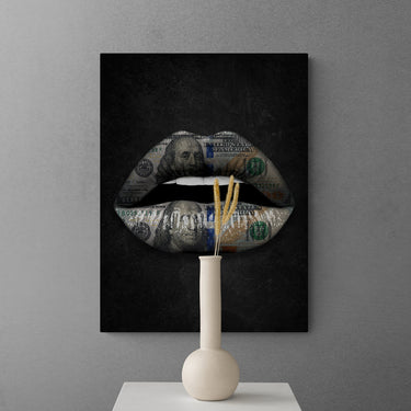 Discover Dollar Lips Canvas Art, Dollar Lips Canvas Art | Money Dollar Lips Wall Art, DOLLAR LIPS by Original Greattness™ Canvas Wall Art Print