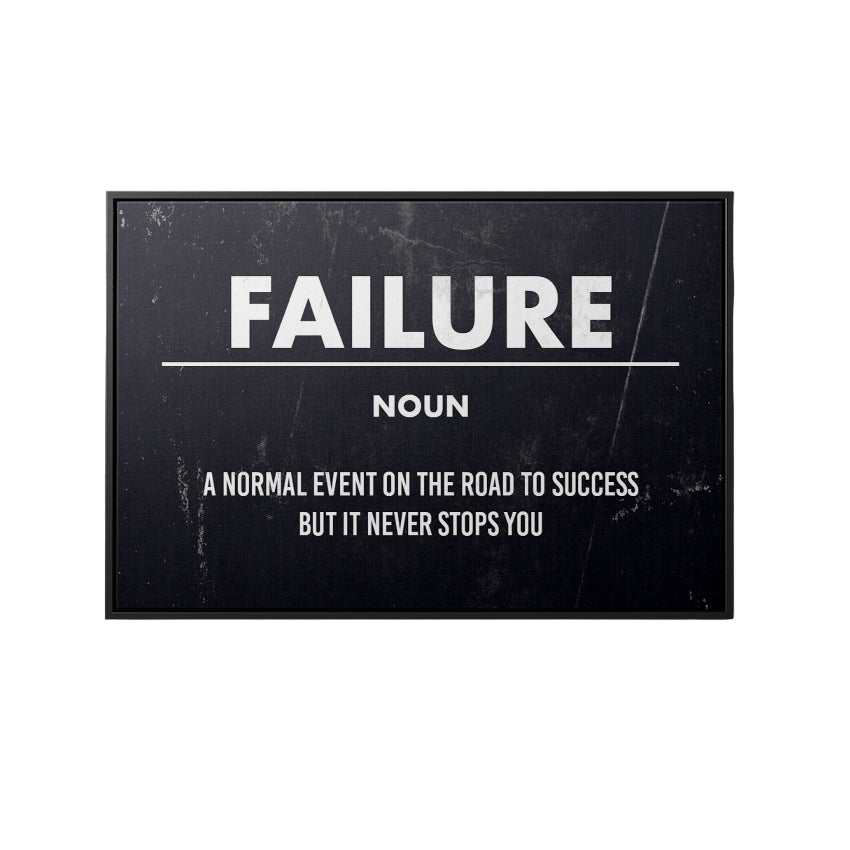 Discover Motivational Canvas Art, Failure Canvas Art - Definition Quote Sign Artwork for Office, FAILURE by Original Greattness™ Canvas Wall Art Print