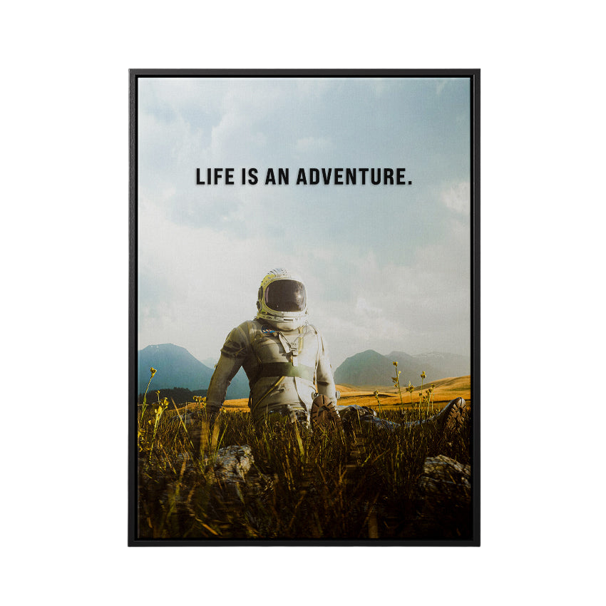 Discover Shop Astronaut Canvas Wall Art, Life is an Adventure, Landscape Astronaut Canvas Artwork, LIFE IS AN ADVENTURE by Original Greattness™ Canvas Wall Art Print