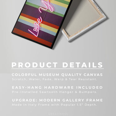 Discover Greattness Original, Love Your Life, Modern Neon Light Colorful Decor for Home, LOVE YOUR LIFE CANVAS by Original Greattness™ Canvas Wall Art Print