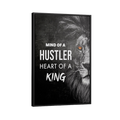 Discover Motivational Canvas Art, Mind of a Hustler Lion Black Motivational Canvas Art, MIND OF A HUSTLER by Original Greattness™ Canvas Wall Art Print