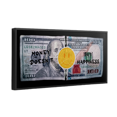 Discover Shop Money Dollar Canvas Art, Money Doesn't Buy Happiness Canvas Art, MONEY DOESN'T BUY HAPPINESS by Original Greattness™ Canvas Wall Art Print