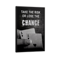 Discover Shop Game Room Canvas Art, Take the Risk, Motivational Play Room Quote Card Canvas Art, RISK OR LOSE CARD GAME by Original Greattness™ Canvas Wall Art Print