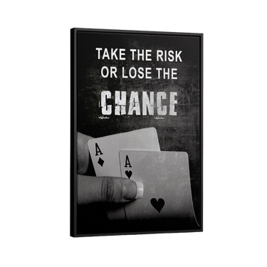 Discover Shop Game Room Canvas Art, Take the Risk, Motivational Play Room Quote Card Canvas Art, RISK OR LOSE CARD GAME by Original Greattness™ Canvas Wall Art Print