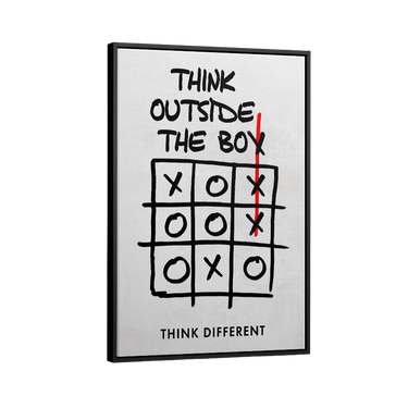 Discover Shop Mindset Wall Art, Think Outside the Box Motivational Canvas Wall Art Print , THINK OUTSIDE THE BOX by Original Greattness™ Canvas Wall Art Print