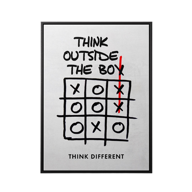 Discover Shop Mindset Wall Art, Think Outside the Box Motivational Canvas Wall Art Print , THINK OUTSIDE THE BOX by Original Greattness™ Canvas Wall Art Print
