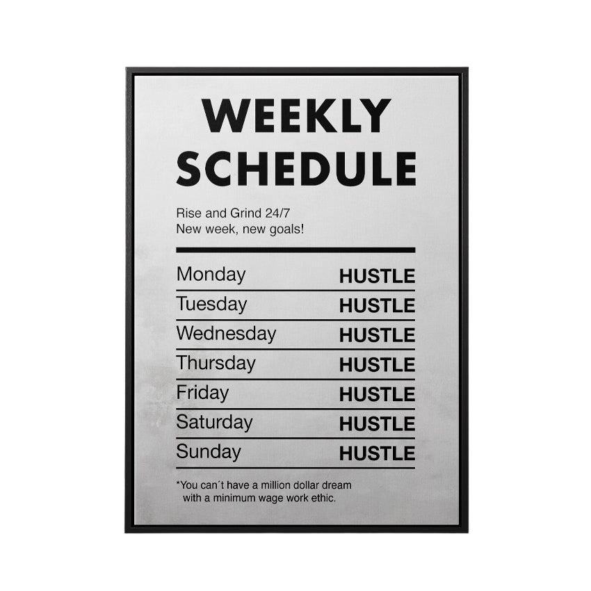 Discover Success Mindset Wall Art, Weekly Schedule Quote Motivational Canvas Art Prints, WEEKLY SCHEDULE by Original Greattness™ Canvas Wall Art Print