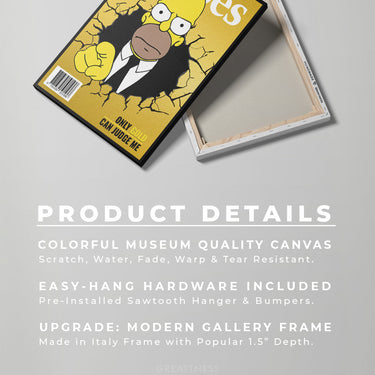 Discover Forbes Canvas Wall Art, Forbes Homer Simpson Motivational Luxury Canvas Art , ONLY GOLD CAN JUDGE ME by Original Greattness™ Canvas Wall Art Print