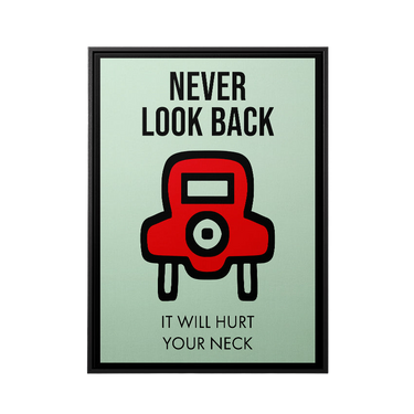 Discover Shop Monopoly Card Wall Art, Never Look Back, Broadway Monopoly Canvas Art , NEVER LOOK BACK by Original Greattness™ Canvas Wall Art Print