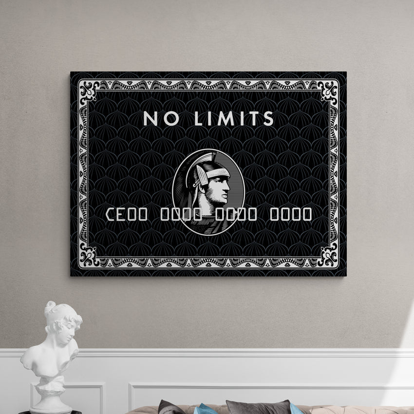 Discover Amex Card Canvas Wall Art, No Limit CEO Credit Card Canvas Wall Art, Motivational, NO LIMIT CREDIT CARD by Original Greattness™ Canvas Wall Art Print