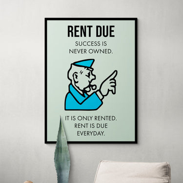 Discover Monopoly Property Canvas Art, Rent Due - Motivational Monopoly Properties Card Wall Art, Monopoly RENT DUE by Original Greattness™ Canvas Wall Art Print