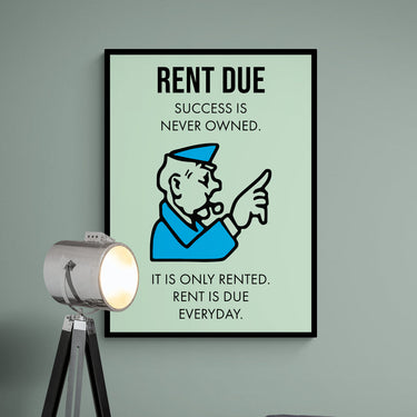 Discover Monopoly Property Canvas Art, Rent Due - Motivational Monopoly Properties Card Wall Art, Monopoly RENT DUE by Original Greattness™ Canvas Wall Art Print