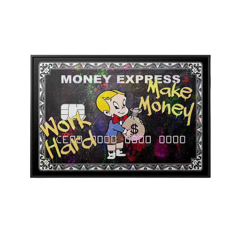 Discover Motivational Amex Card Wall Art, Richie Rich American Express Amex Canvas Art , RICHIE RICH AMEX by Original Greattness™ Canvas Wall Art Print