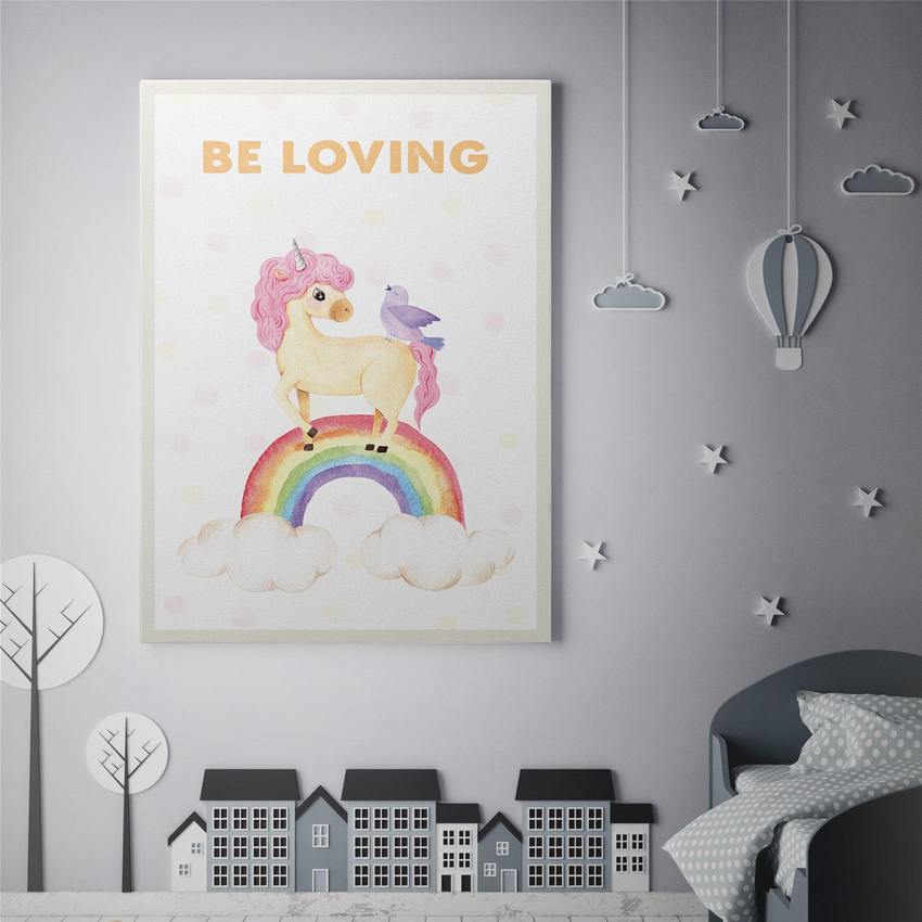 Discover Kids Canvas Wall Art, Be Loving Kids Canvas Art | Motivational Kids Canvas Wall Art , BE LOVING by Original Greattness™ Canvas Wall Art Print