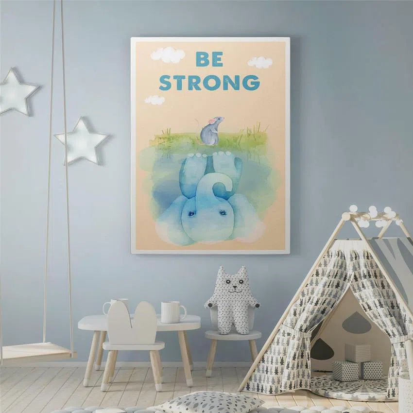 Discover Kids Canvas Wall Art, Be Strong Kids Canvas Art | Motivational Kids Canvas Wall Art , BE STRONG by Original Greattness™ Canvas Wall Art Print