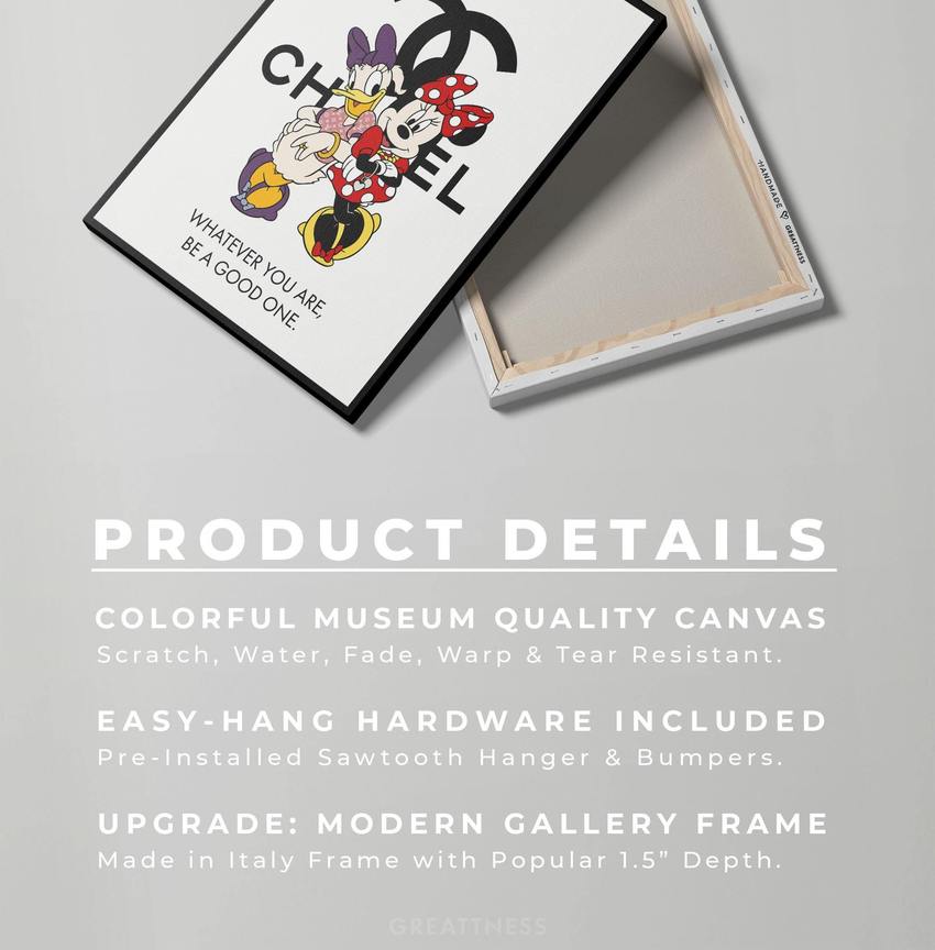 Discover Shop Minnie Chanel Canvas Art, Luxury Chic Minnie Mouse Inspired by Chanel, CHIC MINNIE by Original Greattness™ Canvas Wall Art Print