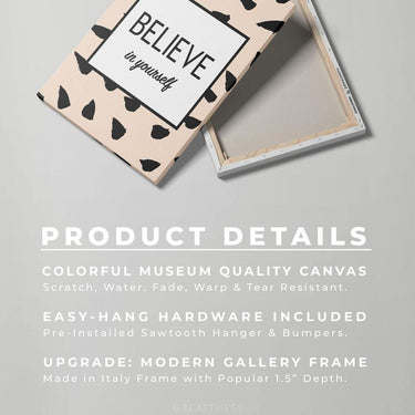 Discover Women Inspirational Wall Art, Believe in You Inspirational Women Canvas Art, BELIEVE IN YOU (WOMEN) by Original Greattness™ Canvas Wall Art Print