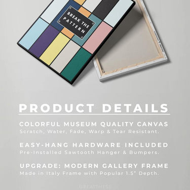 Discover Motivational Office Wall Art, Break the Pattern Canvas Art, BREAK THE PATTERN by Original Greattness™ Canvas Wall Art Print