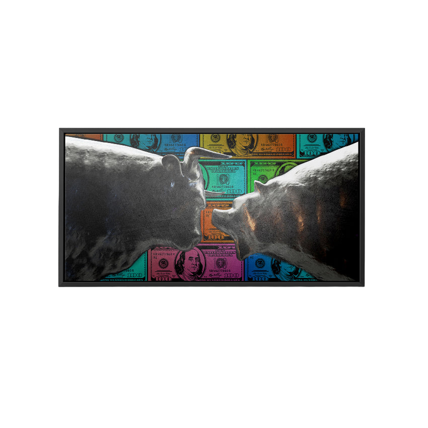 bull & bear digital prints, stock market art, wall... Bull Bear - Wall Street Stock Market Canvas Wall Art – Greattness™