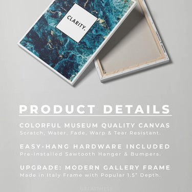 Discover Motivational Canvas Art, Clarity - Motivational Abstract Canvas Art Prints, CLARITY by Original Greattness™ Canvas Wall Art Print