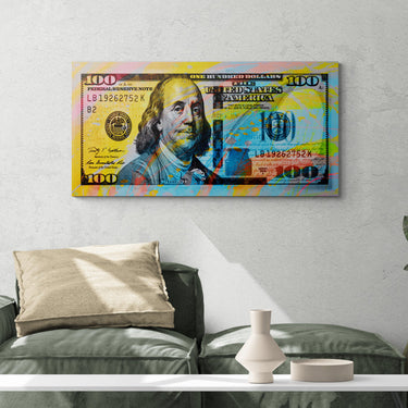 Discover Shop Money Color Canvas Art, Color Benjamin - Money Dollar Bill Stack Canvas Art , COLOR BENJAMIN by Original Greattness™ Canvas Wall Art Print