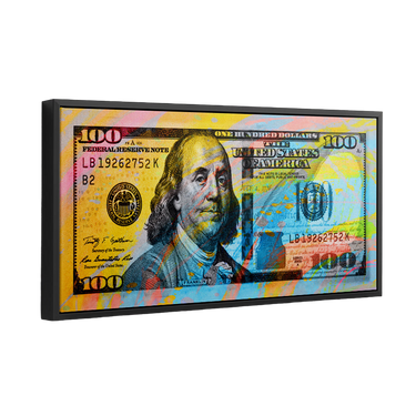 Discover Shop Money Color Canvas Art, Color Benjamin - Money Dollar Bill Stack Canvas Art , COLOR BENJAMIN by Original Greattness™ Canvas Wall Art Print