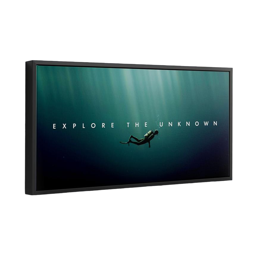 Discover Motivational Ocean Canvas Art, Explore the Unknown - Motivational Deep Sea Landscape Canvas, EXPLORE THE UNKNOWN by Original Greattness™ Canvas Wall Art Print