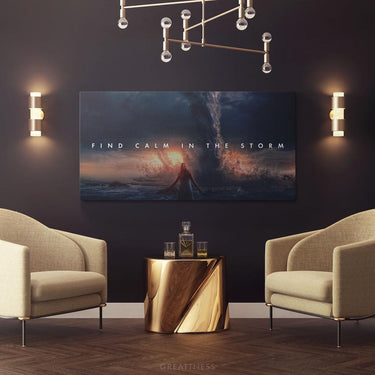 Discover Landscape Storm Canvas Art, Find Calm in the Storm - Landscape, Motivational Canvas Art , FIND CALM IN THE STORM by Original Greattness™ Canvas Wall Art Print