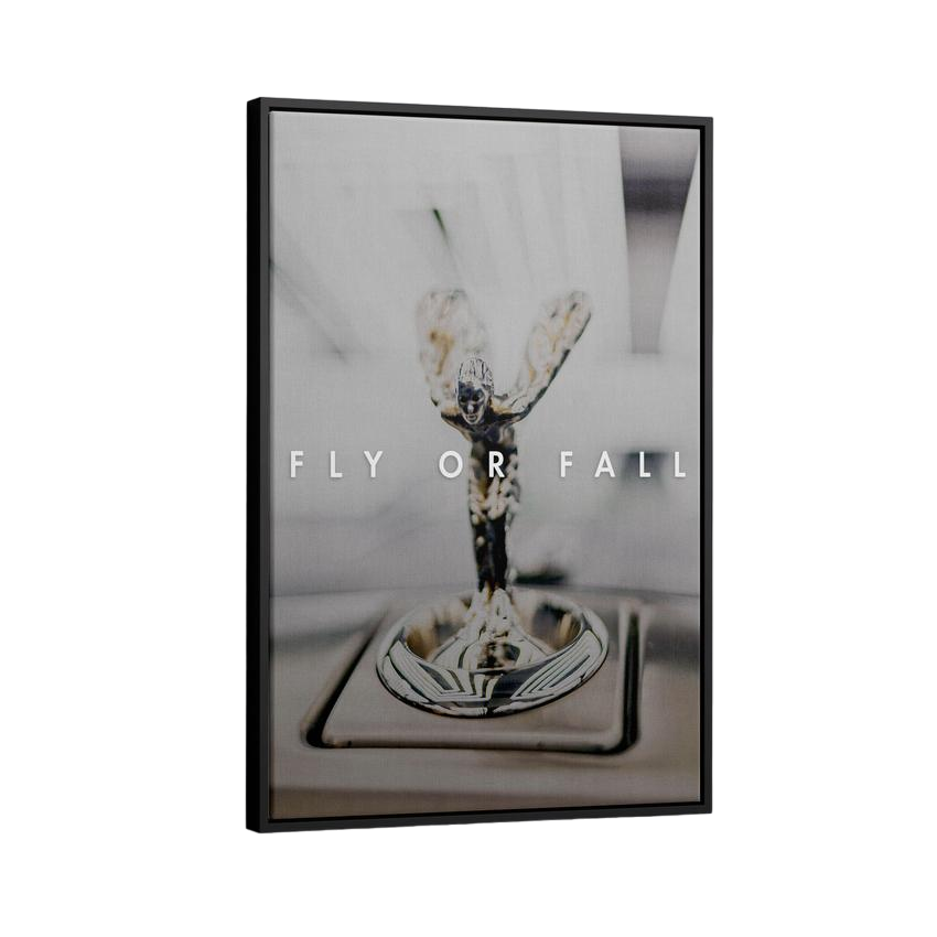 Discover Rolls Royce Motivational Wall Art, Fly or Fall | Spirit of Ecstasy Rolls Royce, Wall Art , FLY OR FALL CANVAS by Original Greattness™ Canvas Wall Art Print