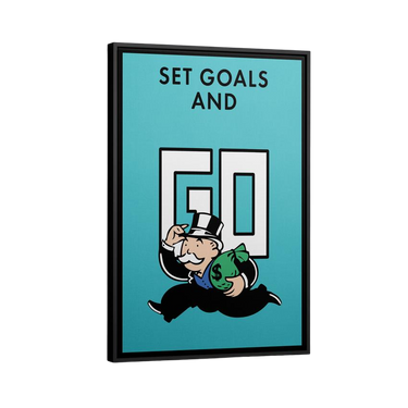 Discover Monopoly Card Canvas Art, Goals and Go - Modern Monopoly Canvas Wall Art, GOALS AND GO by Original Greattness™ Canvas Wall Art Print