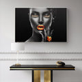 Discover Women Canvas Wall Art, Gold Dream - Elegant Women Red Lips Canvas Art, GOLD DREAM by Original Greattness™ Canvas Wall Art Print