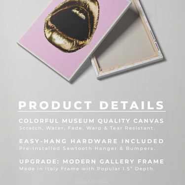 Discover Pop Lips Canvas Art, Gold Lips Canvas Art - Modern Pop Art Wall Art, GOLD LIPS (POP EDITION) by Original Greattness™ Canvas Wall Art Print