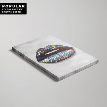 Discover Motivational Lips Wall Art, Pop Art Sexy Graffiti Lips Canvas Print Colorful Abstract, GRAFFITI LIPS by Original Greattness™ Canvas Wall Art Print