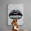 Discover Motivational Lips Wall Art, Pop Art Sexy Graffiti Lips Canvas Print Colorful Abstract, GRAFFITI LIPS by Original Greattness™ Canvas Wall Art Print