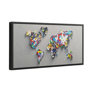 Discover Shop Graffiti World Map Art, Colorful Abstract Graffiti World Map Wall Art, GRAFFITI MAP by Original Greattness™ Canvas Wall Art Print