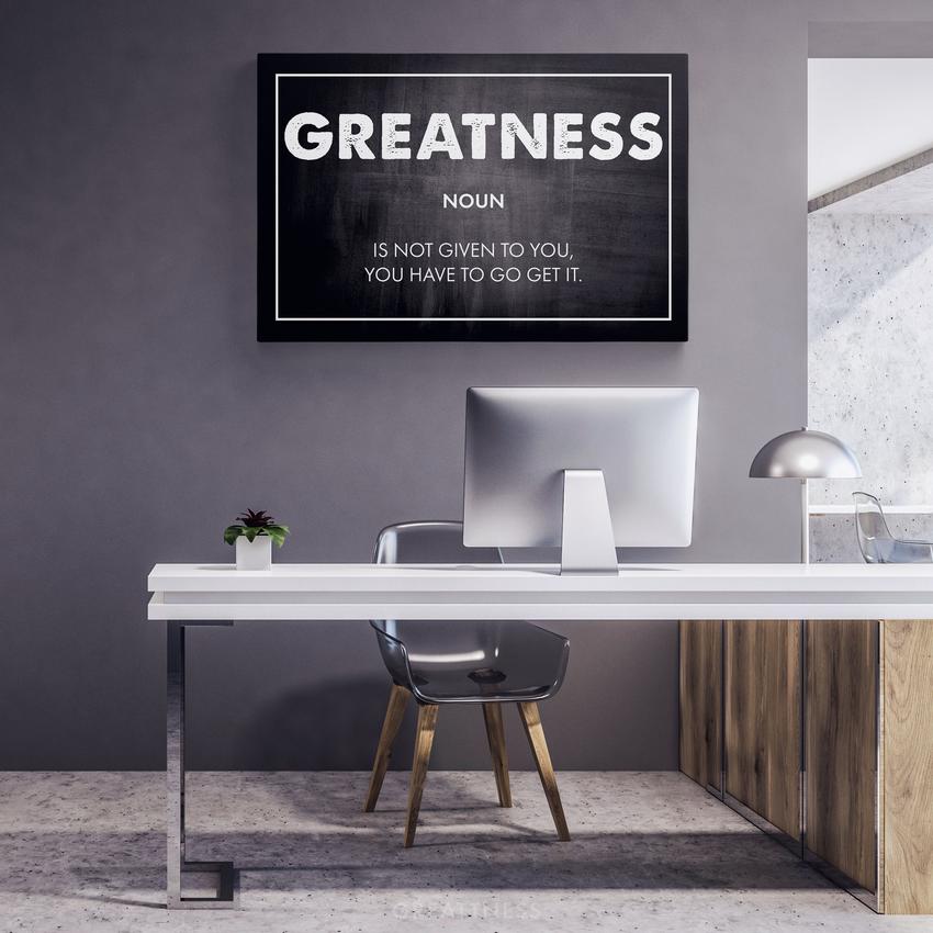 Discover Motivational Canvas Art, Greatness Quote Sign Canvas Art, Motivational Success Artwork, GREATNESS CANVAS by Original Greattness™ Canvas Wall Art Print