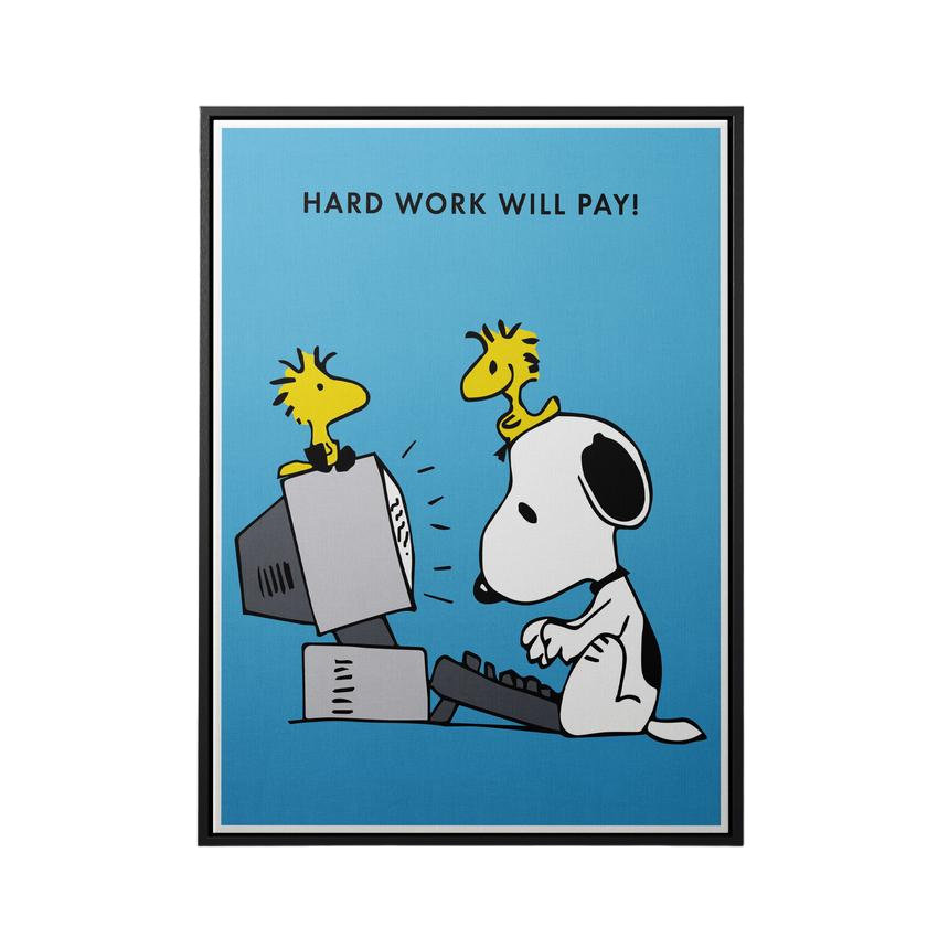 Discover Shop Peanuts Canvas Art, Peanuts Snoopy Canvas Wall Art, Hard Work Will Pay Sign Print, HARD WORK WILL PAY by Original Greattness™ Canvas Wall Art Print