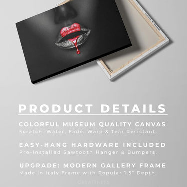 Discover Elegant Luxury Canvas Art, Elegant Heart Red Lips Women Canvas Wall Art, Elegant HEART LIPS by Original Greattness™ Canvas Wall Art Print