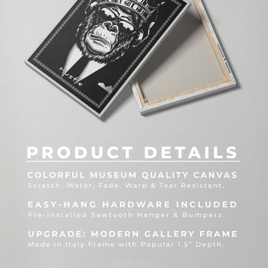 Discover Motivational Canvas Art, Hustle Monkey Canvas Wall Art, HUSTLE MONKEY by Original Greattness™ Canvas Wall Art Print